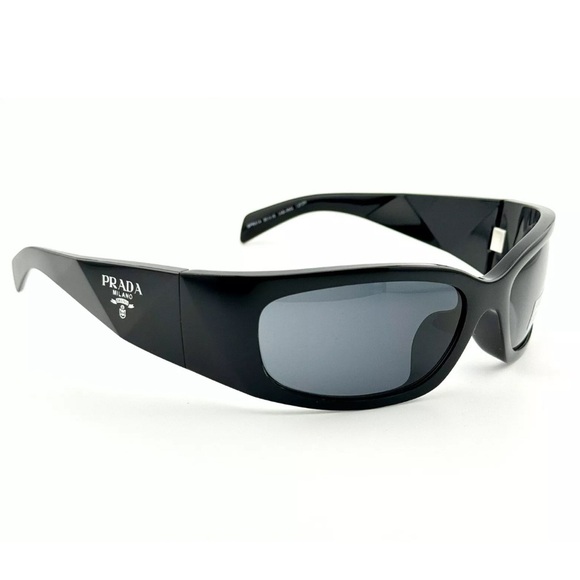 Prada Symbole Sunglasses SPRA14 Polished Black Frame and Gray Lenses UNISEX! New - Picture 7 of 16